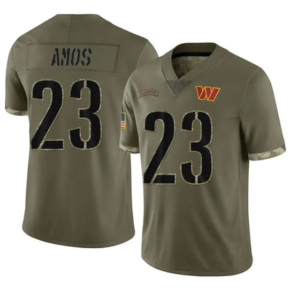 W.Commanders #23 Trey Amos Player Olive Salute To Service Limited Football Jerseys