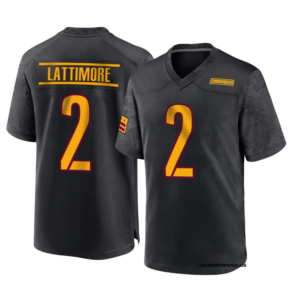 W.Commanders #2 Marshon Lattimore Player Black Home Game Football Jerseys