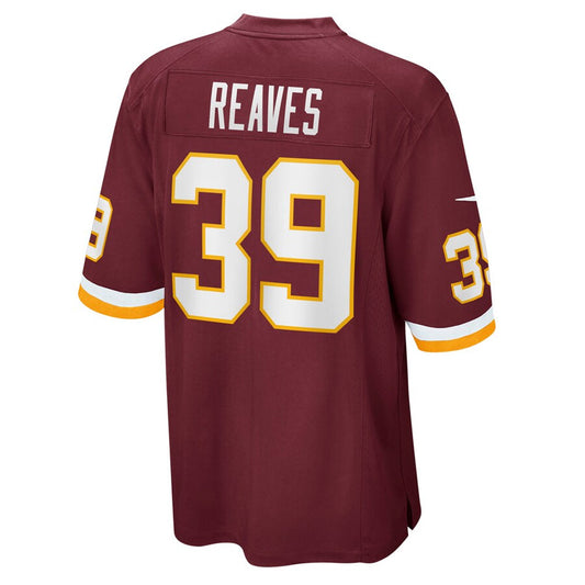 W.Commanders #39 Jeremy Reaves Player Burgundy Game Football Jerseys