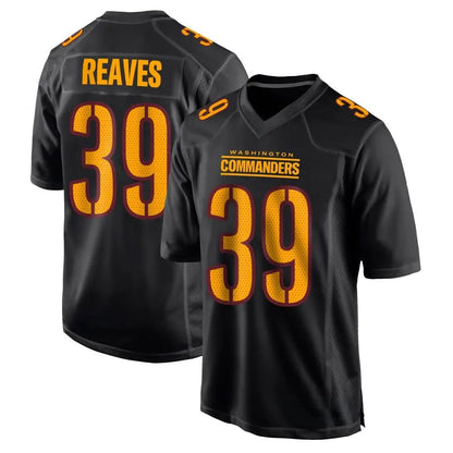W.Commanders #39 Jeremy Reaves Player Carbon Black Fashion Football Jerseys