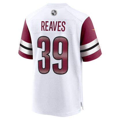W.Commanders #39 Jeremy Reaves Player White Home Game Football Jerseys