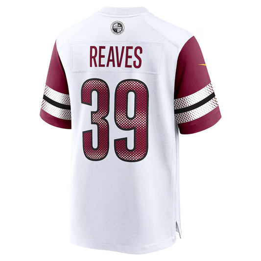 W.Commanders #39 Jeremy Reaves Player White Home Game Football Jerseys