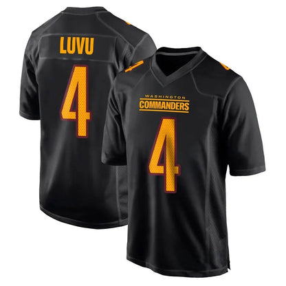 W.Commanders #4 Frankie Luvu Player Black Fashion Football Jerseys