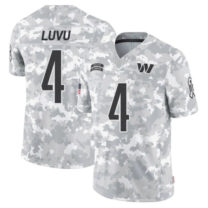 W.Commanders #4 Frankie Luvu Player Limited Arctic Camo Salute to Service Football Jerseys