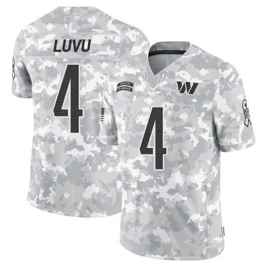 W.Commanders #4 Frankie Luvu Player Limited Arctic Camo Salute to Service Football Jerseys