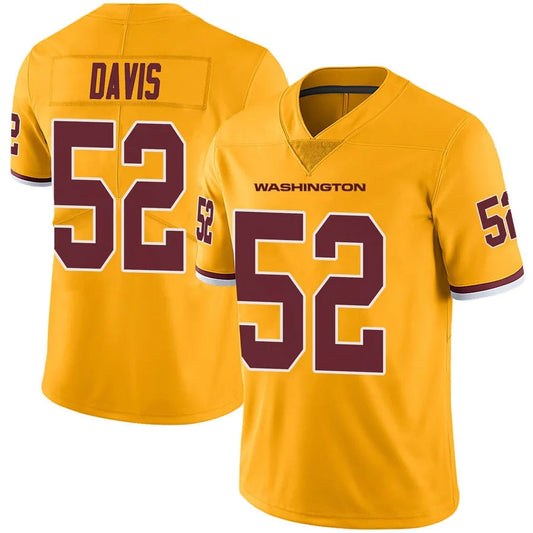 W.Commanders #52 Jamin Davis Player Limited Gold Color Rush Football Jerseys