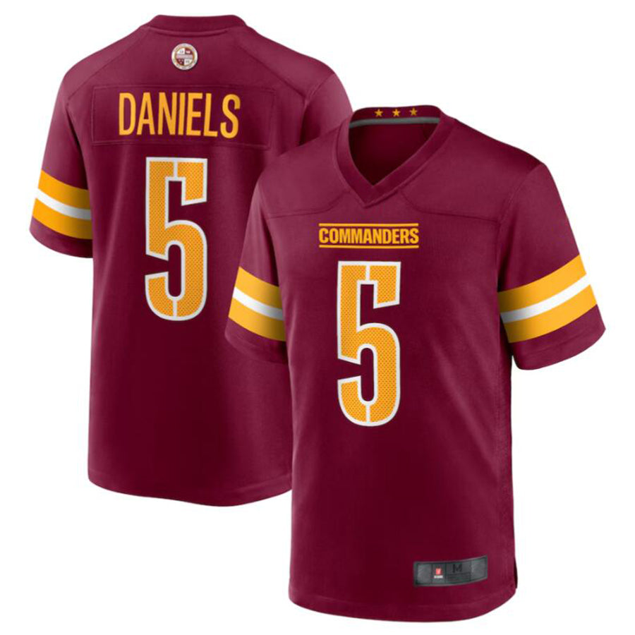 #5 Jayden Daniels Player W.Commanders Burgundy Game Football Jerseys