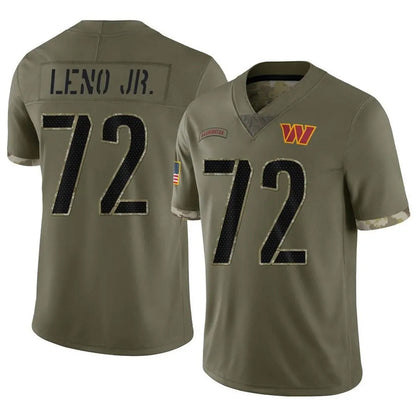 W.Commanders #72 Charles Leno Jr. Player Olive Salute To Service Limited Football Jerseys