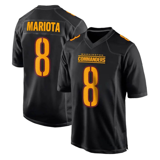 W.Commanders #8 Marcus Mariota Player Black Fashion Game Football Jerseys