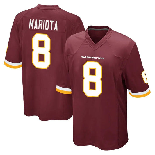 W.Commanders #8 Marcus Mariota Player Burgundy Game Football Jerseys