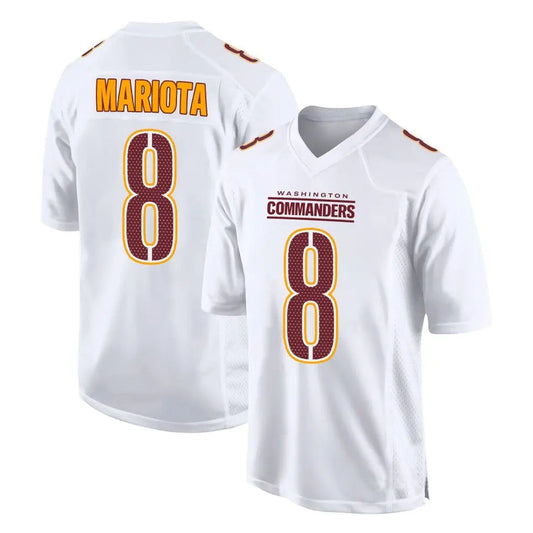 W.Commanders #8 Marcus Mariota Player Tundra White Fashion Game Football Jerseys