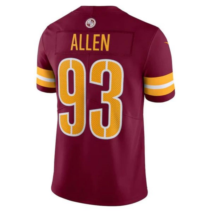 W.Commanders #93 Jonathan Allen Player Burgundy Vapor Limited Football Jerseys