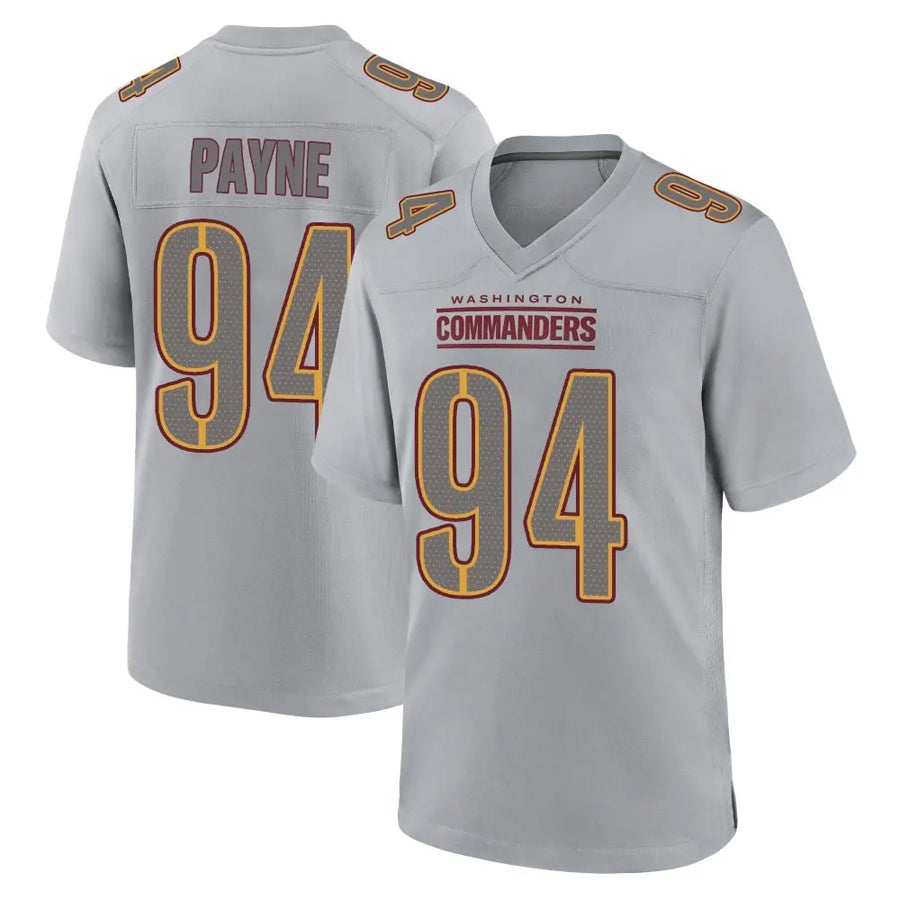 W.Commanders #94 Daron Payne Player Gray Fashion Game Football Jerseys