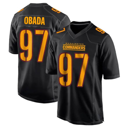 W.Commanders #97 Efe Obada Player Black Fashion Football Jerseys