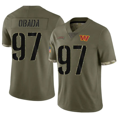 W.Commanders #97 Efe Obada Player Olive Salute To Service Limited Football Jerseys