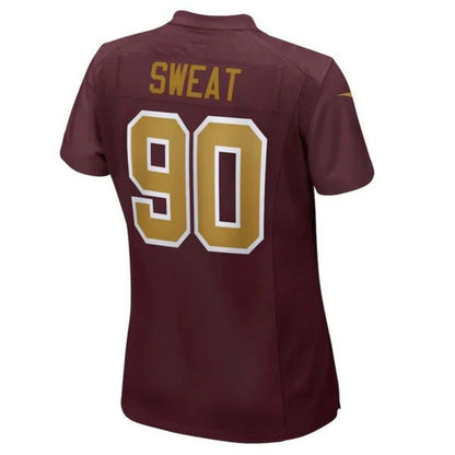 W.Commanders #90 Montez Sweat Burgundy Game Jersey Stitched American Football Jerseys