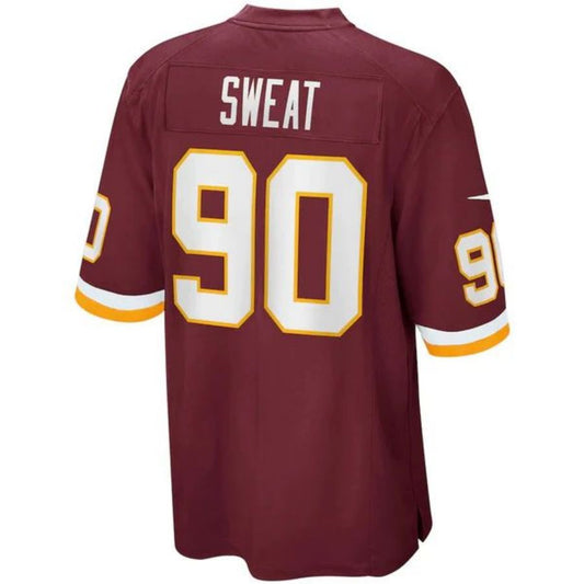 W.Commanders #90 Montez Sweat Burgundy Vapor Game Jersey Stitched American Football Jerseys