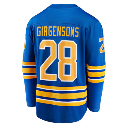 B.Sabres #28 Zemgus Girgensons Fanatics Branded Home Breakaway Player Jersey Royal Stitched American Hockey Jerseys