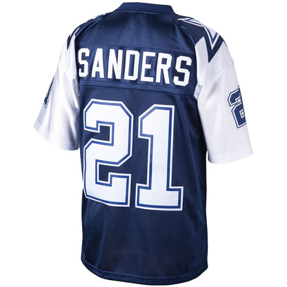 D.Cowboys #21 Deion Sanders Mitchell & Ness Navy Big & Tall 1995 Retired Player Replica Jersey