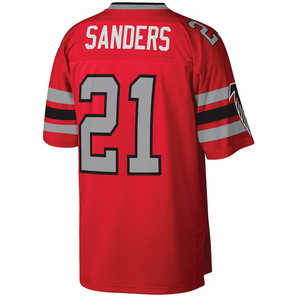 A.Falcons #21 Deion Sanders Mitchell & Ness Red Legacy Replica Jersey