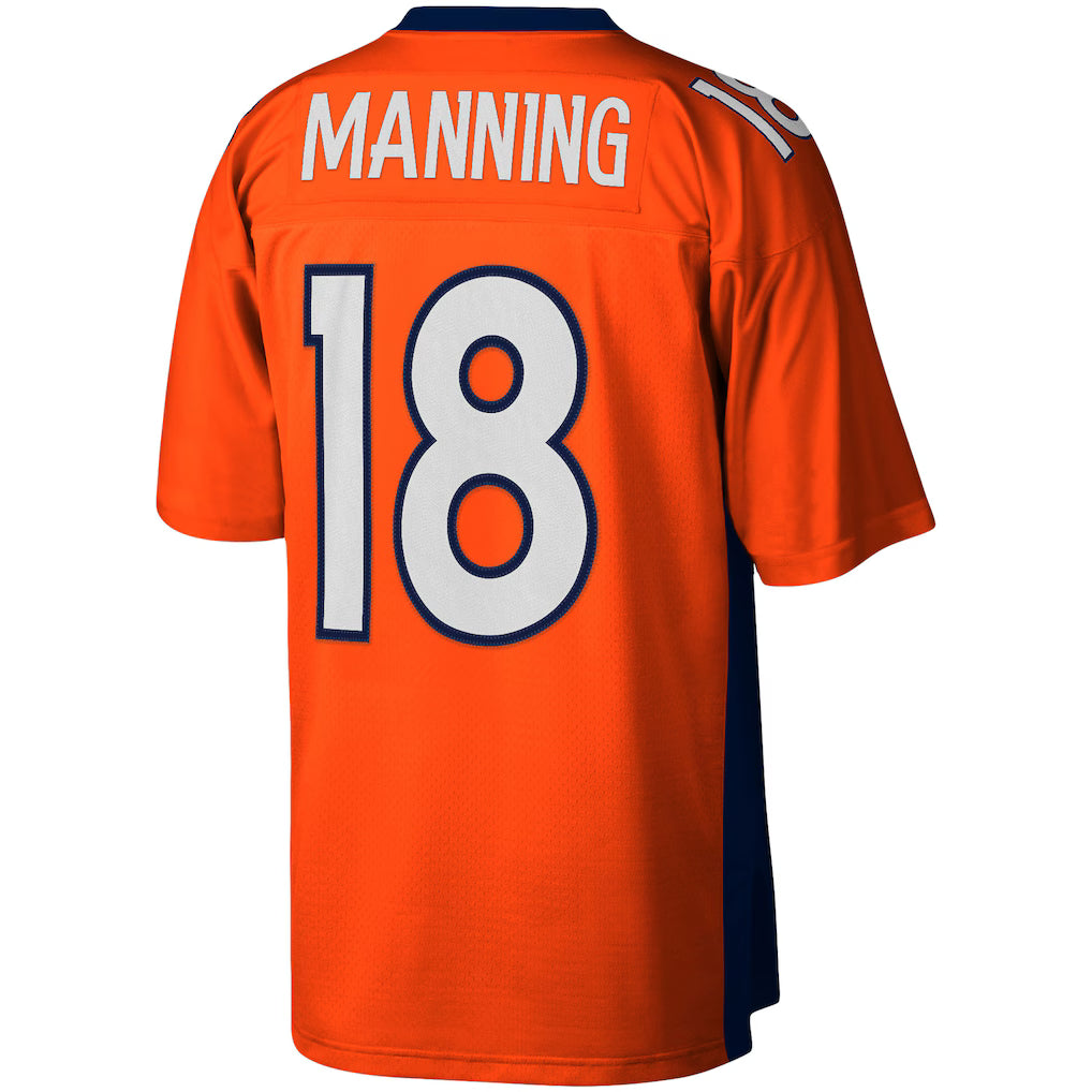 D.Broncos #18 Peyton Manning Mitchell & Ness Orange Legacy Replica Jersey Stitched American Football Jerseys