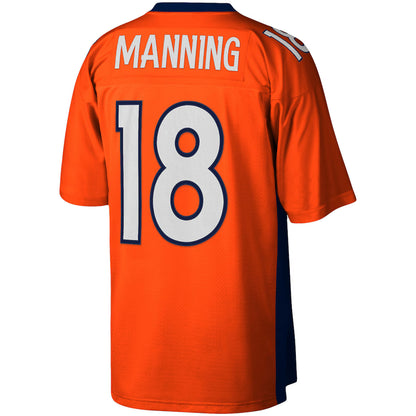 D.Broncos #18 Peyton Manning Mitchell & Ness Orange Legacy Replica Jersey Stitched American Football Jerseys