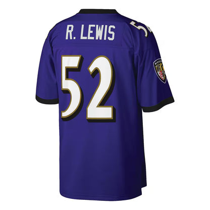 B.Ravens #52 Ray Lewis Mitchell & Ness Purple Big & Tall 2000 Retired Player Replica Jersey