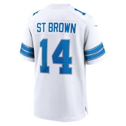 D.Lions #14 Amon-Ra St. Brown White Player Game Jersey Stitched American Football Jerseys