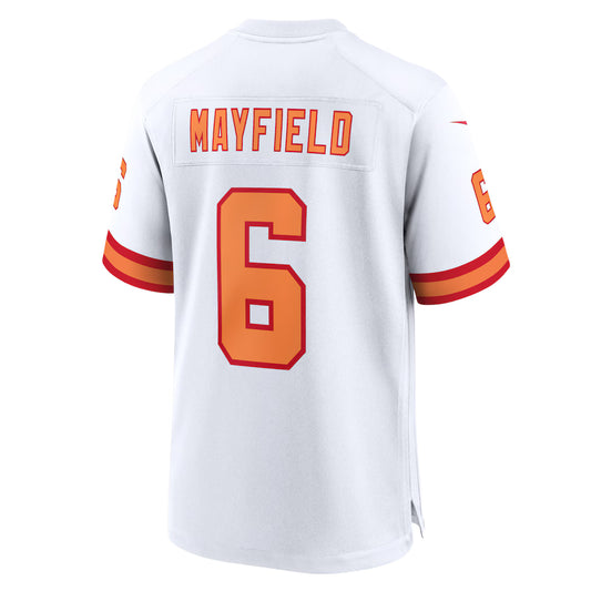 TB.Buccaneers #6 Baker Mayfield White 50th Season Game Jersey Stitched American Football Jerseys