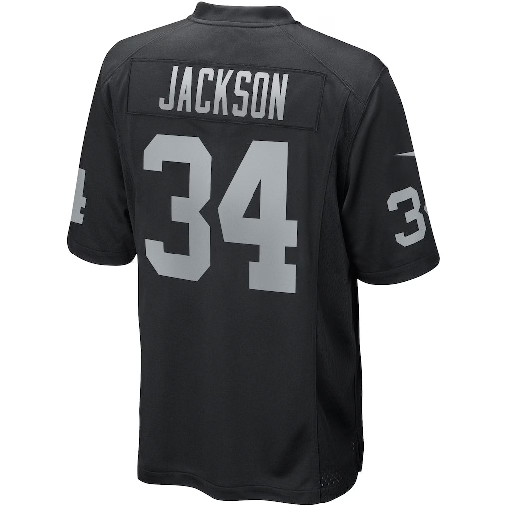 LV. Raiders #34 Bo Jackson Black Game Retired Player Jersey Stitched American Football Jerseys