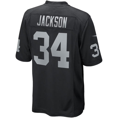 LV. Raiders #34 Bo Jackson Black Game Retired Player Jersey Stitched American Football Jerseys