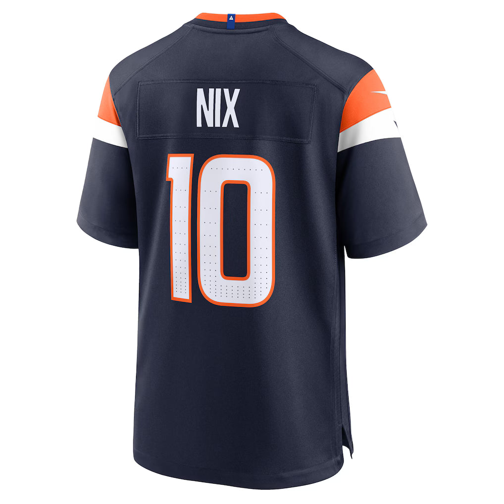 D.Broncos #10 Bo Nix Navy Alternate Game Jersey Stitched American Football Jerseys