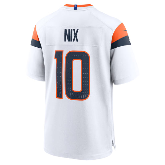D.Broncos #10 Bo Nix White Alternate Game Jersey Stitched American Football Jerseys