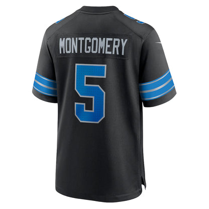 D.Lions #5 David Montgomery Black 2nd Alternate Game Jersey  Stitched American Football Jerseys