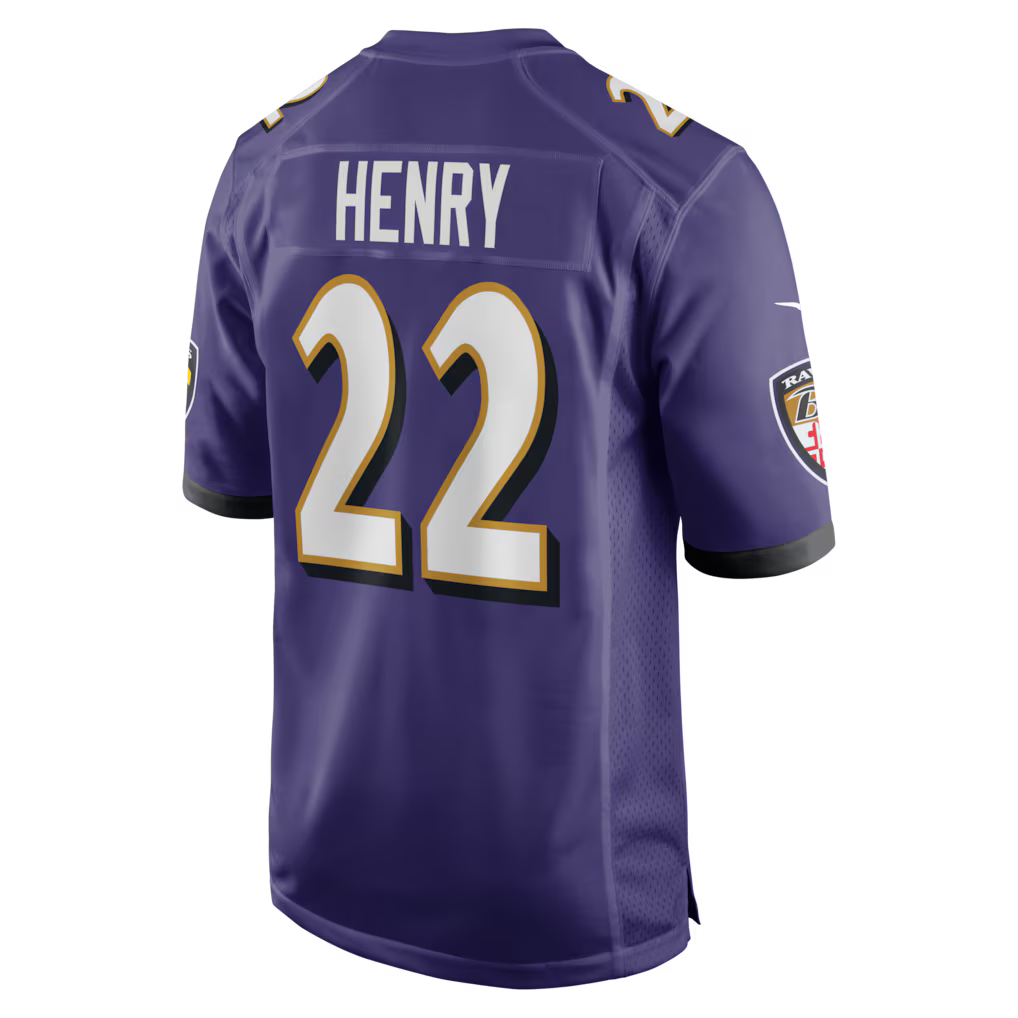 B.Ravens #22 Derrick Henry Purple Game Player Jersey Stitched American Football Jerseys