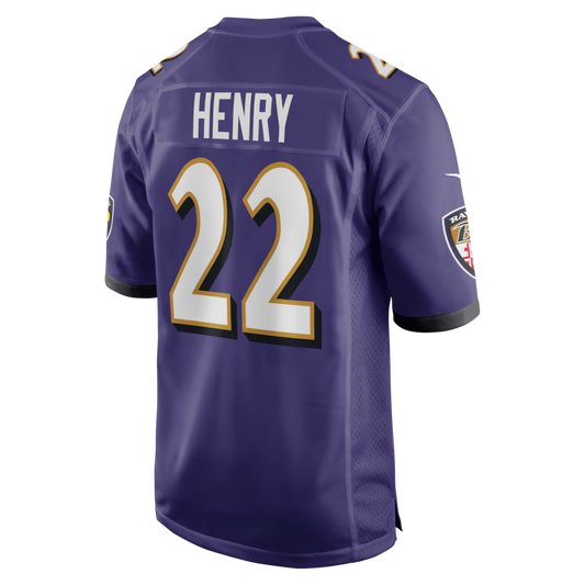 B.Ravens #22 Derrick Henry Purple Game Player Jersey Stitched American Football Jerseys