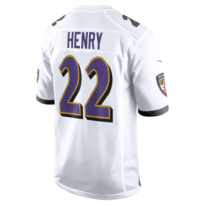 B.Ravens #22 Derrick Henry White Game Player Jersey Stitched American Football Jerseys