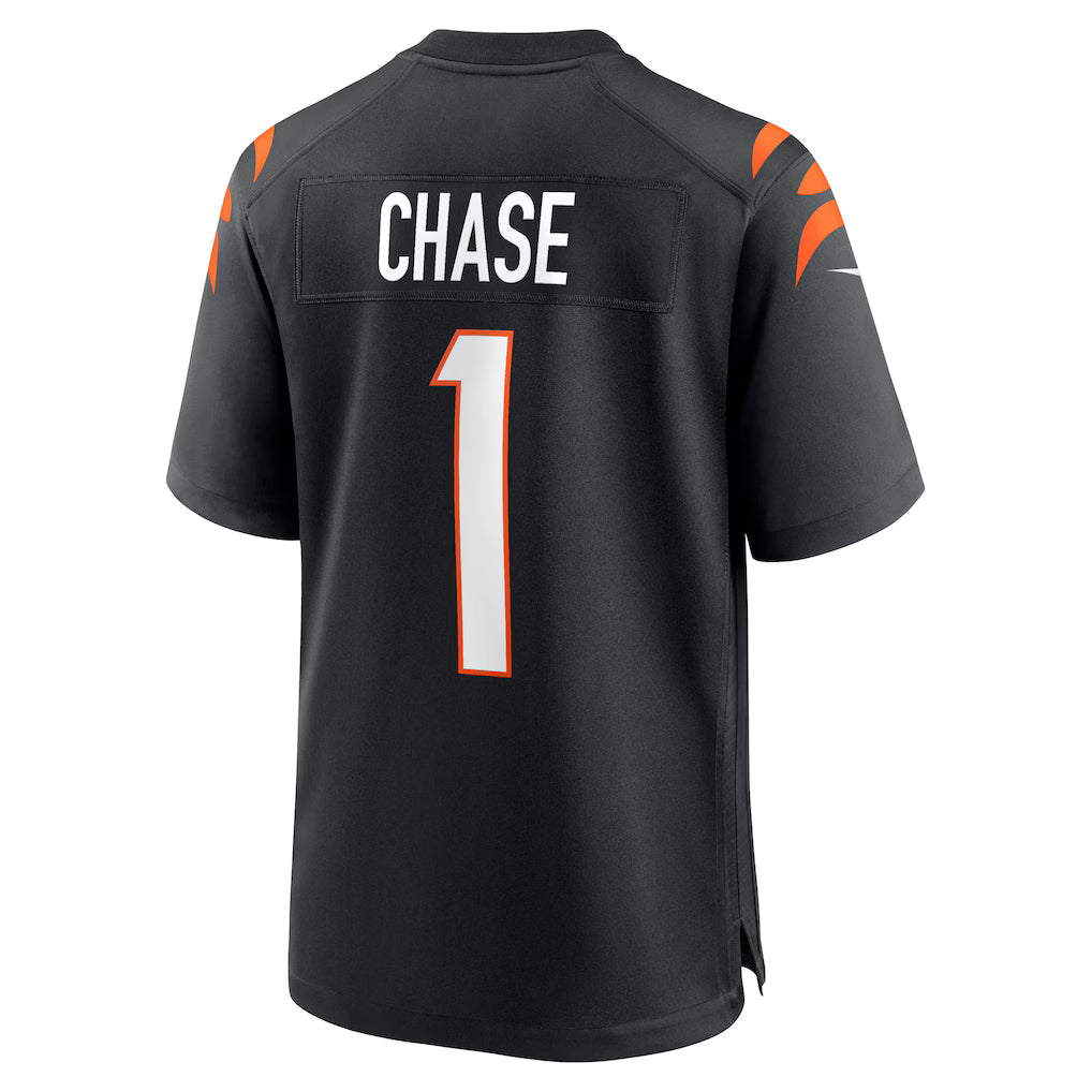 C.Bengals #1 Ja'Marr Chase Black Player Game Jersey Stitched American Football Jerseys