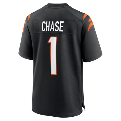 C.Bengals #1 Ja'Marr Chase Black Player Game Jersey Stitched American Football Jerseys