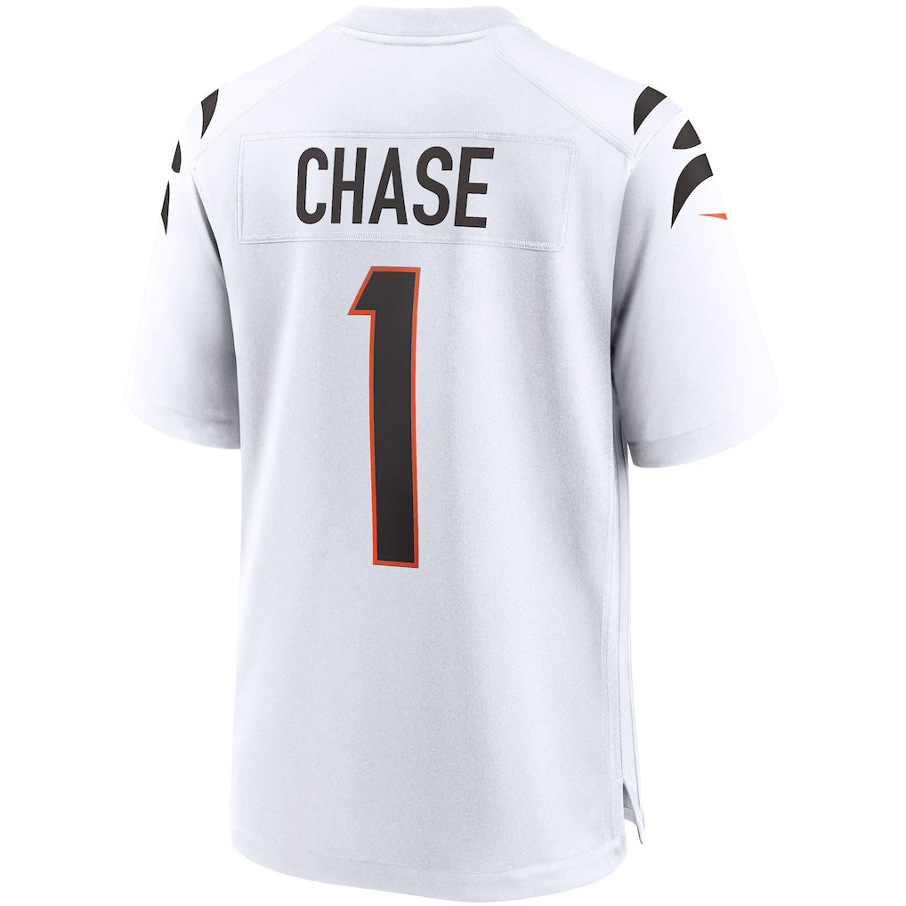 C.Bengals #1 Ja'Marr Chase White Player Game Jersey Stitched American Football Jerseys