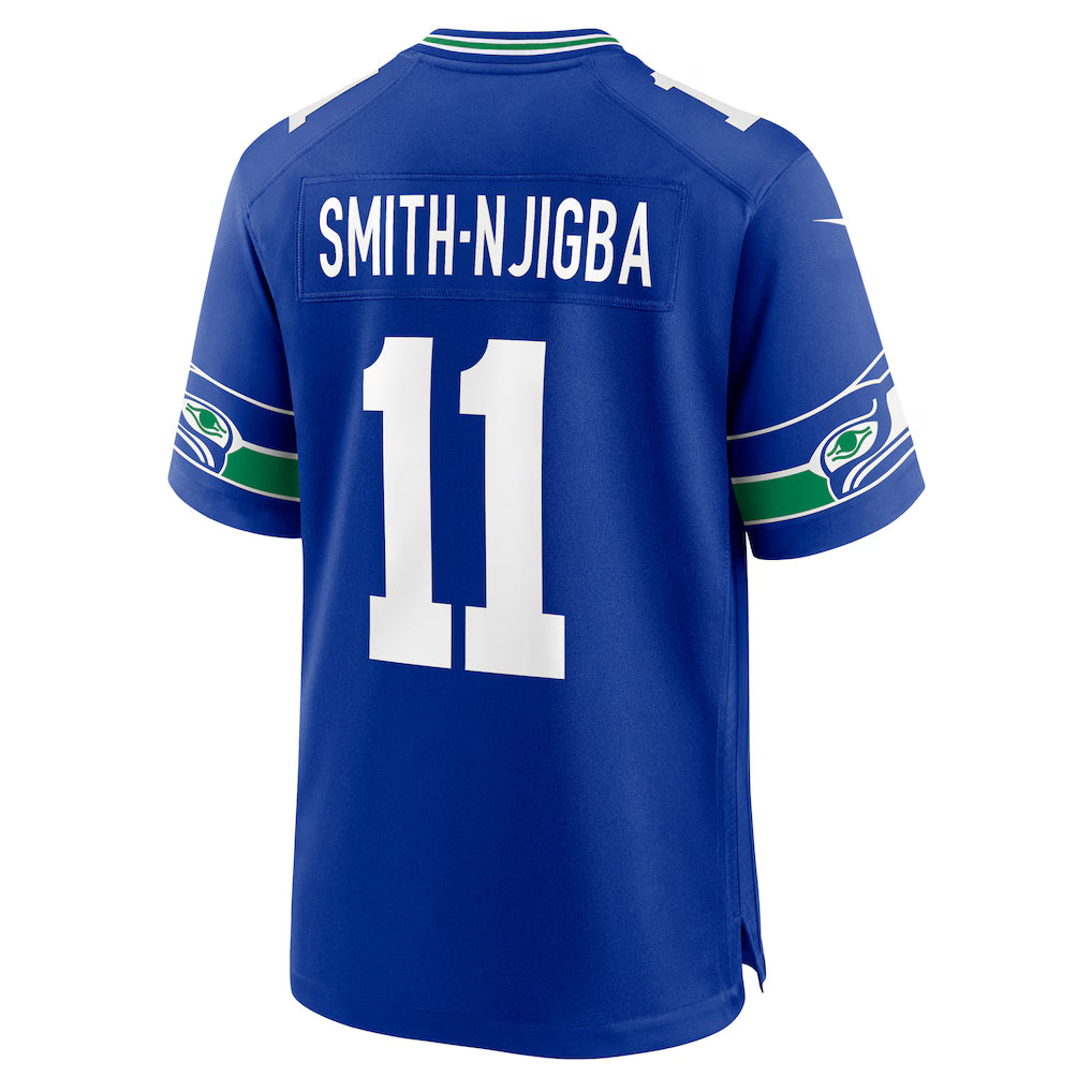 S.Seahawks #11 Jaxon Smith-Njigba Royal Throwback Player Game Jersey Stitched American Football Jerseys