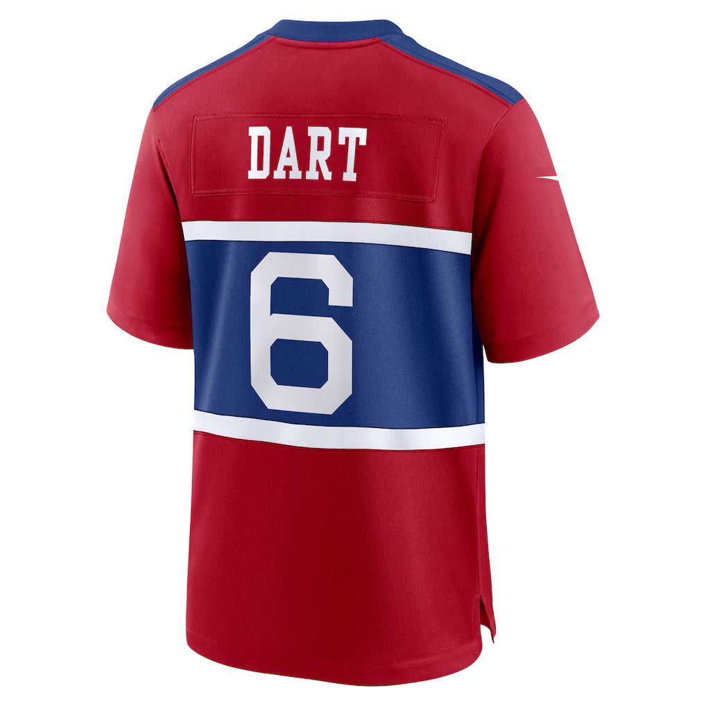 NY.Giants #6 Jaxson Dart Red Game Player Jersey Stitched American Football Jerseys