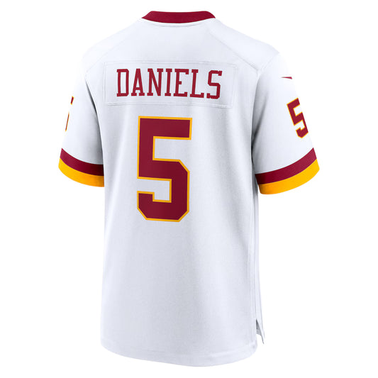 W.Commanders #5 Jayden Daniels White Game Super Bowl Era Jersey Stitched American Football Jerseys