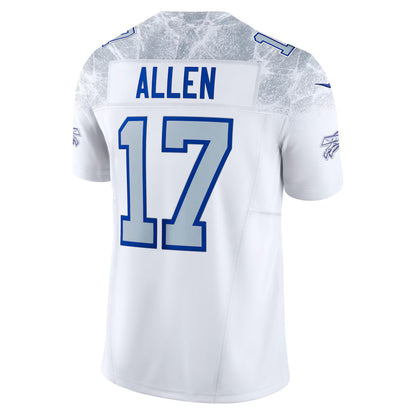 B.Bills #17 Josh Allen White White 2025 Rivalries Collection Vapor F.U.S.E. Limited Jersey Stitched American Football Jerseys