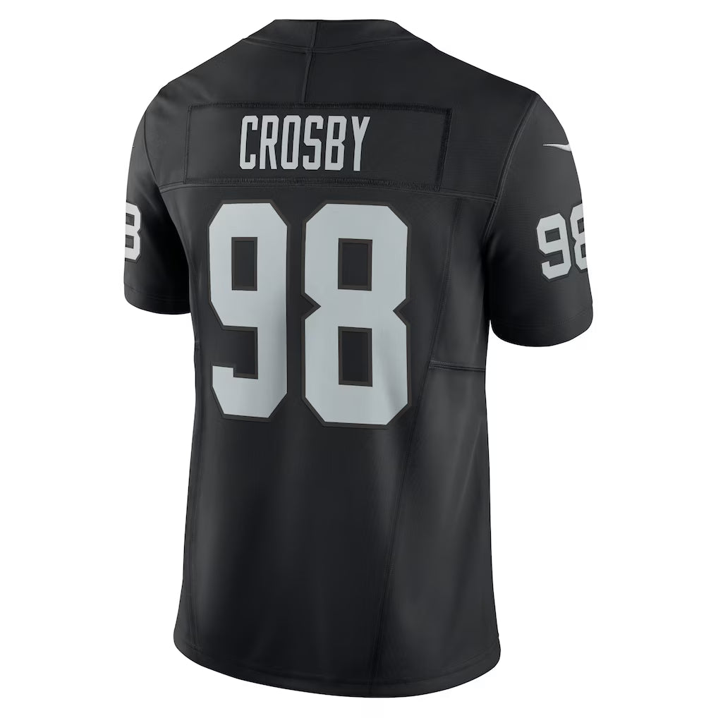 LV.Raiders #98 Maxx Crosby Black Vapor F.U.S.E. Limited Jersey Stitched American Football Jerseys