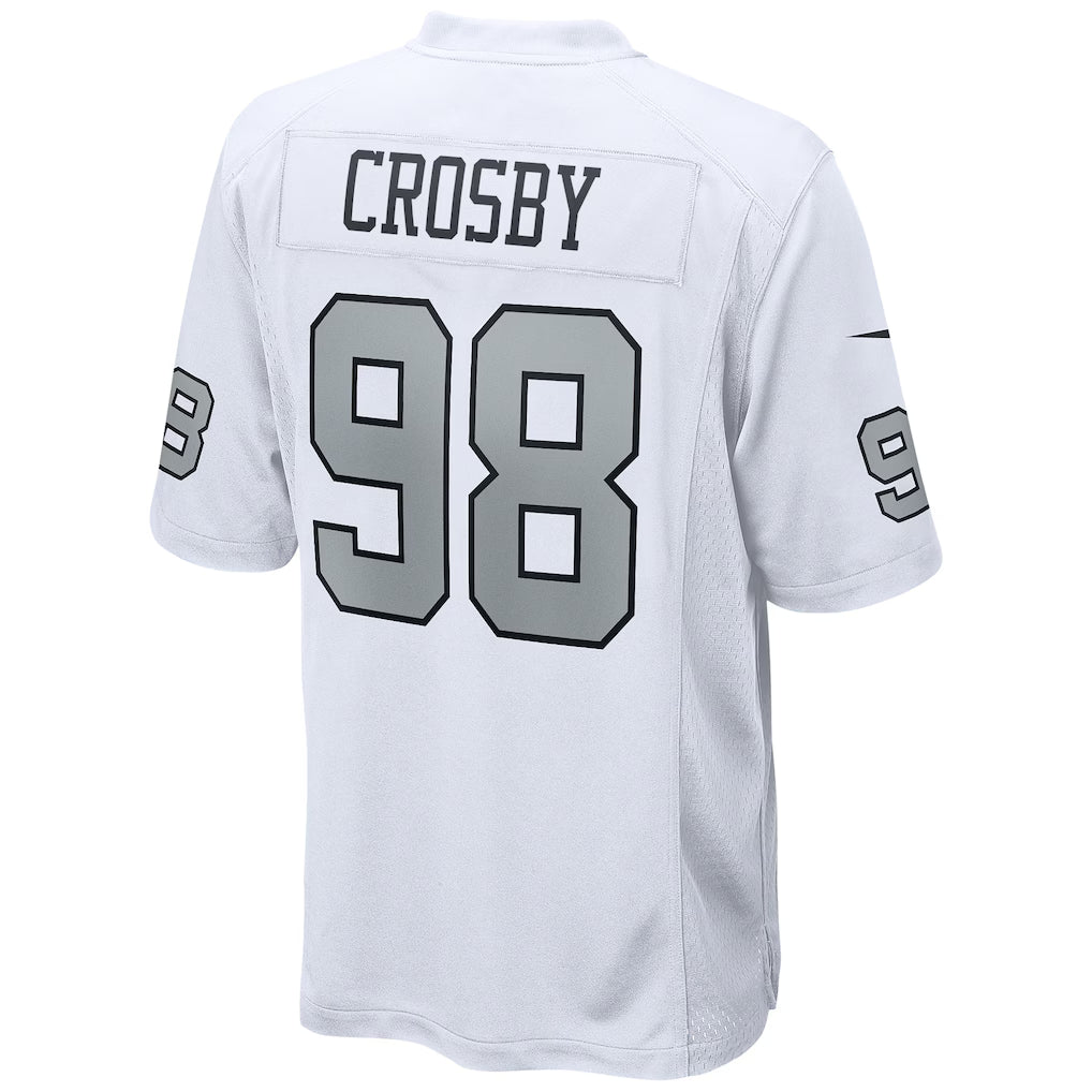 LV.Raiders #98 Maxx Crosby White Game Player Jersey Stitched American Football Jerseys