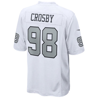 LV.Raiders #98 Maxx Crosby White Game Player Jersey Stitched American Football Jerseys