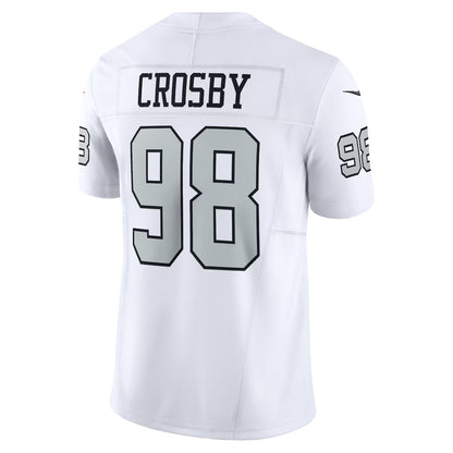 LV.Raiders #98 Maxx Crosby White Vapor F.U.S.E. Limited Jersey Stitched American Football Jerseys