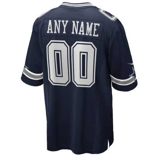 Custom D.Cowboys Navy Game Jersey Stitched Football Jerseys