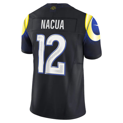 LA.Rams #12 Puka Nacua Midnight Blue 2025 Rivalries Collection Vapor Limited Jersey Stitched American Football Jersey